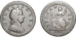 1/2 Penny 大不列顛王國 (1707 - 1800) 銅 乔治一世 (大不列颠) (1660 - 1727)