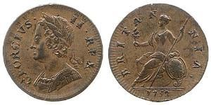 1/2 Penny 大不列顛王國 (1707 - 1800) 銅 乔治二世 (大不列颠) (1683 - 1760)