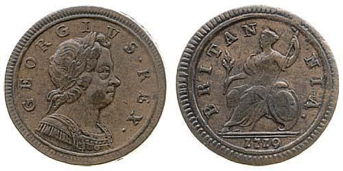 1/2 Penny 大不列顛王國 (1707 - 1800) 銅 乔治一世 (大不列颠) (1660 - 1727)
