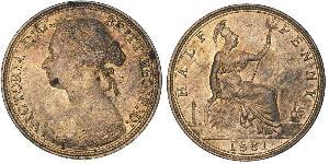 1/2 Penny 英国 銅 维多利亚 (英国君主)