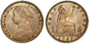 1/2 Penny 英国 銅 维多利亚 (英国君主)