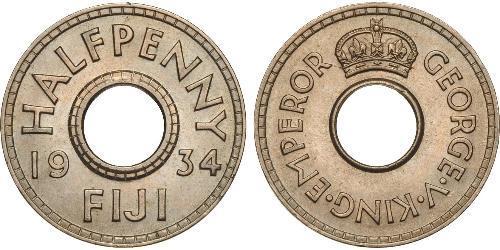 1/2 Penny Fiji 銅/镍 乔治五世  (1865-1936)