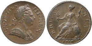 1/2 Penny 大不列顛王國 (1707 - 1800) 青铜 喬治三世 (1738-1820)