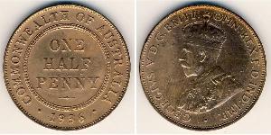1/2 Penny 澳大利亚 青铜 乔治五世  (1865-1936)