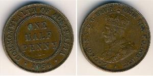 1/2 Penny 澳大利亚 青铜 乔治五世  (1865-1936)