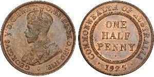 1/2 Penny 澳大利亚 青铜 乔治五世  (1865-1936)
