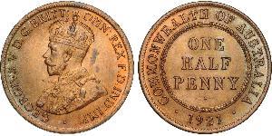 1/2 Penny 澳大利亚 青铜 乔治五世  (1865-1936)