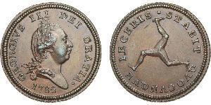 1/2 Penny 曼島 黃銅 喬治三世 (1738-1820)