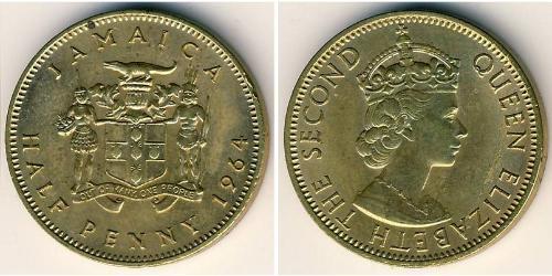 1/2 Penny 牙买加 黃銅 