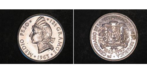 1/2 Peso Dominikanische Republik Silber 