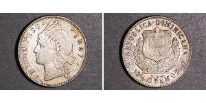 1/2 Peso Dominican Republic Silver 