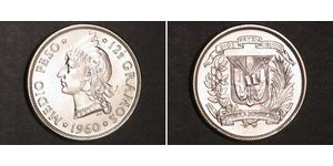 1/2 Peso 多明尼加 銀 