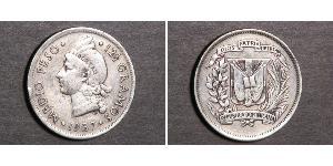 1/2 Peso 多明尼加 銀 