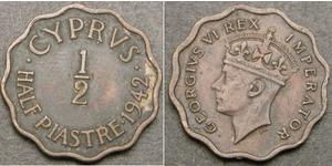 1/2 Piastre British Cyprus (1878 - 1960) Bronzo 