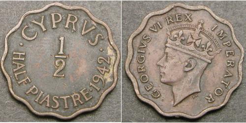 1/2 Piastre British Cyprus (1878 - 1960) Bronzo 