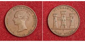 1/2 Quarto Gibilterra Rame Vittoria (1819 - 1901)