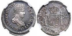 1/2 Real Guatemala Argent Ferdinand VII d