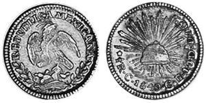 1/2 Real Second Federal Republic of Mexico (1846 - 1863) Argento 