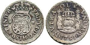 1/2 Real Vicereame della Nuova Spagna (1519 - 1821) Argento Ferdinando VII di Spagna (1784-1833)