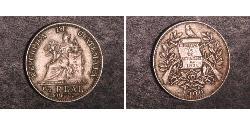 1/2 Real Guatemala (1838 - ) Argento 