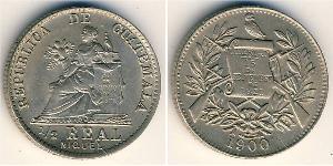 1/2 Real República de Guatemala (1838 - ) Kupfer/Nickel 