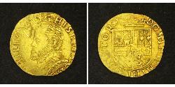 1/2 Real Spagna degli Asburgo (1506 - 1700) Oro Filippo II di Spagna (1527-1598)
