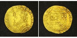 1/2 Real Spagna degli Asburgo (1506 - 1700) Oro Filippo II di Spagna (1527-1598)