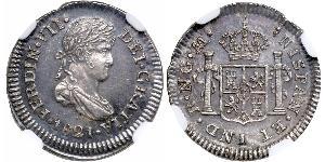 1/2 Real Guatemala Plata Fernando VII de España (1784-1833)