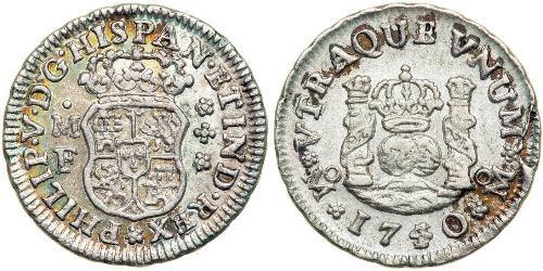 1/2 Real Virreinato de Nueva España (1519 - 1821) Plata 
