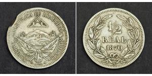 1/2 Real Honduras (1821 - ) Rame/Nichel 