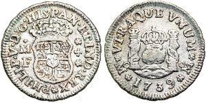 1/2 Real Vizekönigreich Neuspanien (1519 - 1821) Silber 