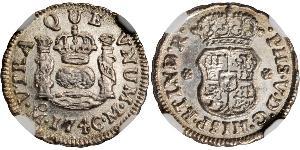 1/2 Real Spanish Mexico  / Kingdom of New Spain (1519 - 1821) Silver Philip V of Spain(1683-1746)