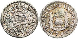 1/2 Real Spanish Mexico  / Kingdom of New Spain (1519 - 1821) Silver 