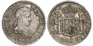 1/2 Real Spanish Mexico  / Kingdom of New Spain (1519 - 1821) Silver Ferdinand VII of Spain (1784-1833)