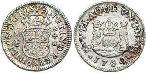 1/2 Real Spanish Mexico  / Kingdom of New Spain (1519 - 1821) Silver 