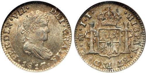 1/2 Real Spanish Mexico  / Kingdom of New Spain (1519 - 1821) Silver Ferdinand VII of Spain (1784-1833)