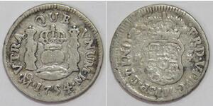 1/2 Real 新西班牙總督轄區 (1535 - 1821) 銀 Philip V of Spain(1683-1746)