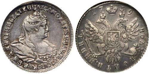 1/2 Rubel Russisches Reich (1720-1917) Silber Anna Iwanowna (1693-1740)