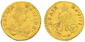 1/2 Rubel / 1 Poltina Russisches Reich (1720-1917) Gold Katharina II (1729-1796)