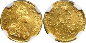 1/2 Rubel / 1 Poltina Russisches Reich (1720-1917) Gold Katharina II (1729-1796)