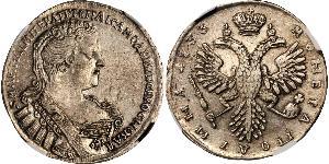 1/2 Rubel / 1 Poltina Russisches Reich (1720-1917) Silber Anna Iwanowna (1693-1740)
