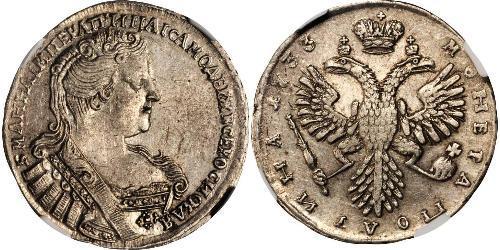 1/2 Rubel / 1 Poltina Russisches Reich (1720-1917) Silber Anna Iwanowna (1693-1740)