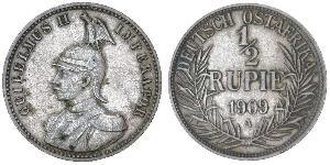 1/2 Rupee Afrique orientale allemande (1885-1919) Argent 