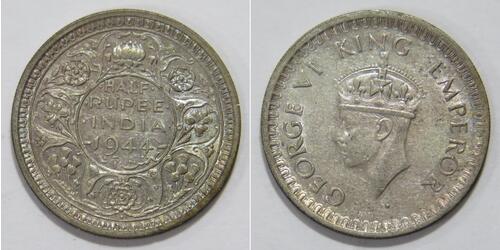 1/2 Rupee Inde Argent 