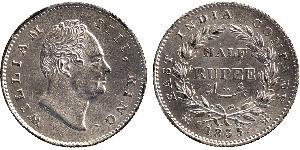 1/2 Rupee Raj britannique (1858-1947) Argent Guillaume IV (1765-1837)