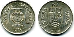 1/2 Rupee India portoghese (1510-1961) Argento 