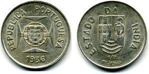 1/2 Rupee India portoghese (1510-1961) Argento 