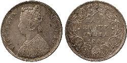 1/2 Rupee Raj Britannico (1858-1947) Argento Vittoria (1819 - 1901)