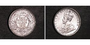 1/2 Rupee Raj Britannico (1858-1947) Argento Giorgio V (1865-1936)