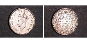 1/2 Rupee Raj britannique (1858-1947) Billon Argent George VI (1895-1952)
